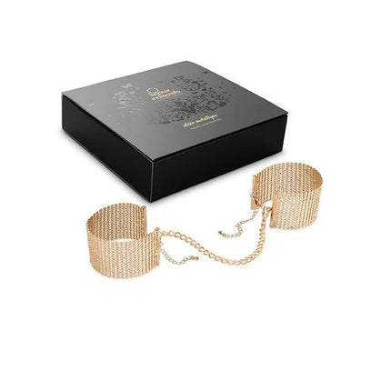 BIJOUX - DÉSIR MÉTALLIQUE GOLDENE HANDSCHELLEN AUS METALLGEWEBE - Handschellen für Frauen