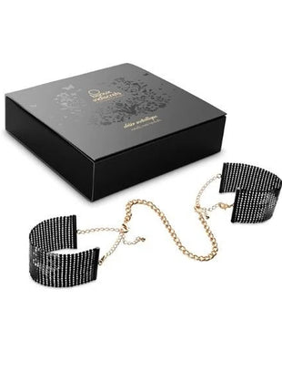 BIJOUX - DÉSIR MÉTALLIQUE HANDSCHELLEN AUS SCHWARZEM METALLGEWEBE - Handschellen für Frauen