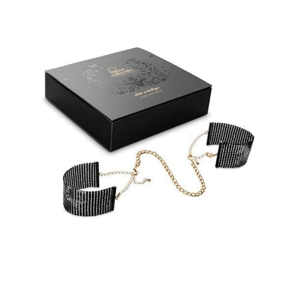 BIJOUX - DÉSIR MÉTALLIQUE HANDSCHELLEN AUS SCHWARZEM METALLGEWEBE - Handschellen für Frauen