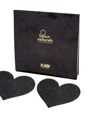BIJOUX - INDISCRETS FLASH BLACK HEART NIPPELCOVER - Nippelcover