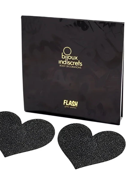 BIJOUX - INDISCRETS FLASH BLACK HEART NIPPELCOVER - Nippelcover