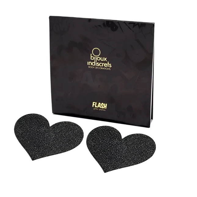 BIJOUX - INDISCRETS FLASH BLACK HEART NIPPELCOVER - Nippelcover