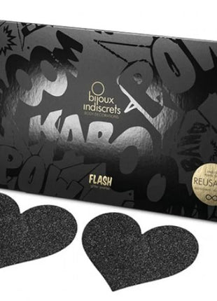 BIJOUX - INDISCRETS FLASH BLACK HEART NIPPELCOVER - Nippelcover