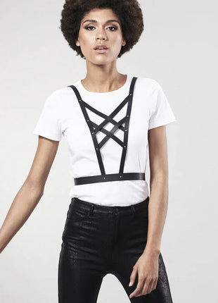 BIJOUX - INDISCRETS MAZE GEKREUZTES HARNESS MIT AUSSCHNITT SCHWARZ - Brust-Harness