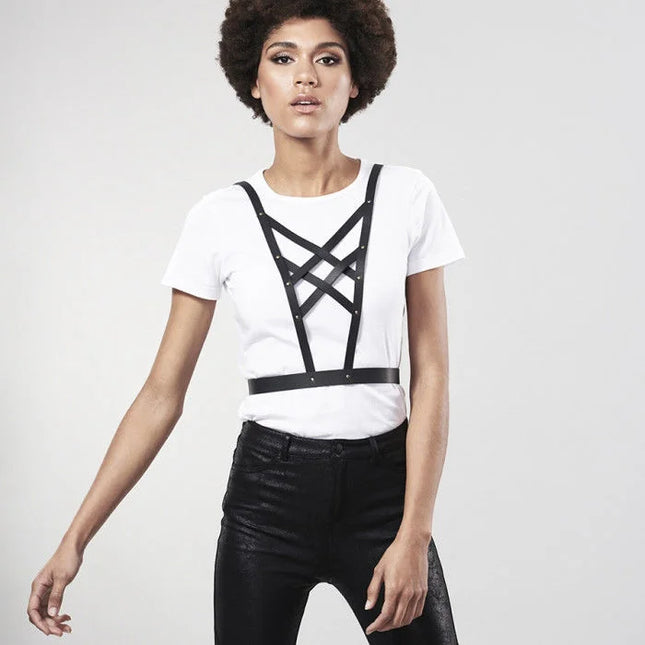 BIJOUX - INDISCRETS MAZE GEKREUZTES HARNESS MIT AUSSCHNITT SCHWARZ - Brust-Harness