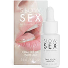 Weiße glasflasche mit tropfverschluss slow sex oralöl mit cbd von bijoux indiscrets 15 ml