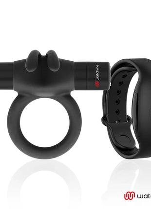 BLACK&SILVER - AGRON COCKRING-UHR MIT FERNBEDIENUNG - Penisring mit Vibration