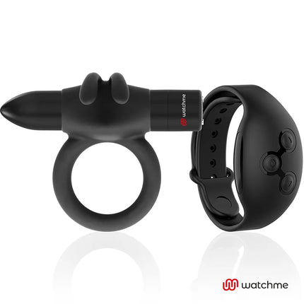 BLACK&SILVER - AGRON COCKRING-UHR MIT FERNBEDIENUNG - Penisring mit Vibration