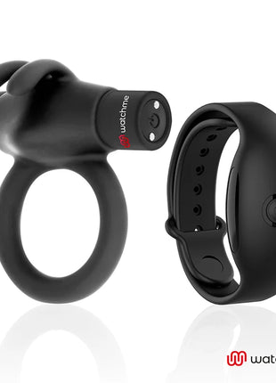 BLACK&SILVER - AGRON COCKRING-UHR MIT FERNBEDIENUNG - Penisring mit Vibration