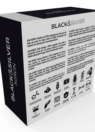 BLACK&SILVER - AGRON COCKRING-UHR MIT FERNBEDIENUNG - Penisring mit Vibration