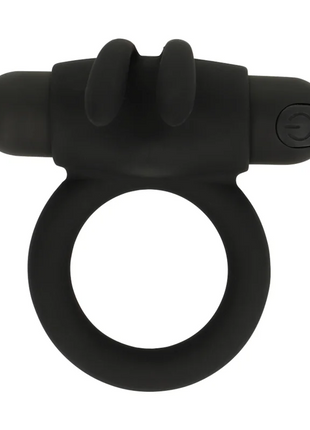 Schwarzer silikonring black&silver agron ring 2.o mit zwei strukturierten hervorhebungen und seitlichem power-knopf