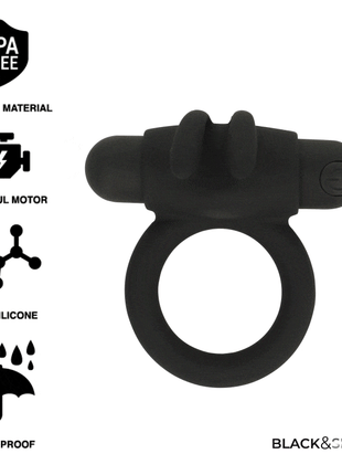 Schwarzer silikonring mit silbernen akzenten und texturiertem griff agron ring 2.o