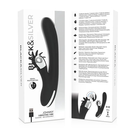 BLACK&SILVER - BUNNY JOHNNY VIBRIERENDE VIBRATION - Rabbit-Vibratoren