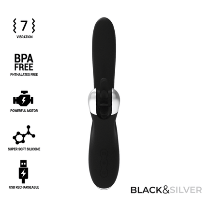 BLACK&SILVER - BUNNY JOHNNY VIBRIERENDE VIBRATION - Rabbit-Vibratoren