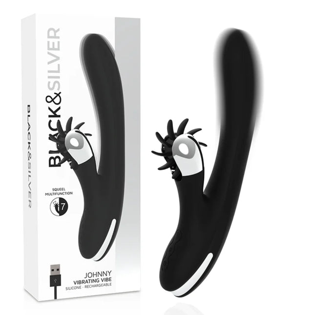 BLACK&SILVER - BUNNY JOHNNY VIBRIERENDE VIBRATION - Rabbit-Vibratoren
