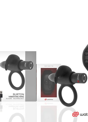 BLACK&SILVER - BURTON COCKRING-UHR MIT FERNBEDIENUNG - Penisring mit Vibration