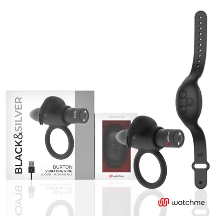 BLACK&SILVER - BURTON COCKRING-UHR MIT FERNBEDIENUNG - Penisring mit Vibration