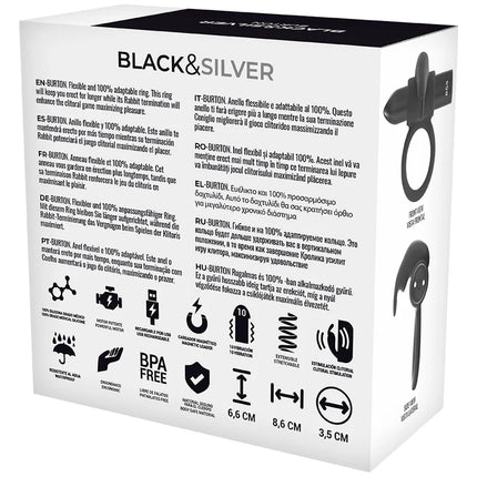 BLACK&SILVER - BURTON COCKRING-UHR MIT FERNBEDIENUNG - Penisring mit Vibration