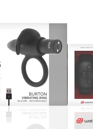 BLACK&SILVER - BURTON COCKRING-UHR MIT FERNBEDIENUNG - Penisring mit Vibration