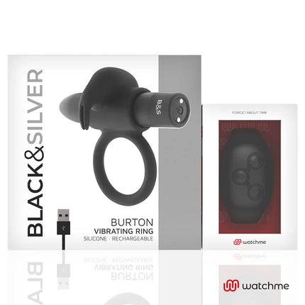 BLACK&SILVER - BURTON COCKRING-UHR MIT FERNBEDIENUNG - Penisring mit Vibration