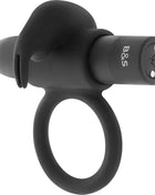 Schwarzer silikon vibrating ring von Black&Silver mit integriertem wand und 10 vibrationsmodi