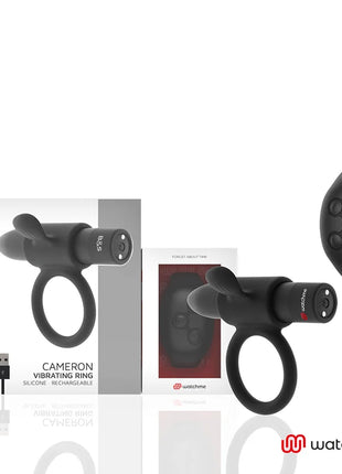BLACK&SILVER - CAMERON COCKRING-UHR MIT FERNBEDIENUNG - Penisring mit Vibration