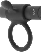 Schwarzer und silberner cameron schwarzwiederaufladbarer vibrierender ring mit ergonomischem design und integriertem powerbutton