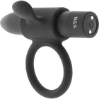 Schwarzer und silberner cameron schwarzwiederaufladbarer vibrierender ring mit ergonomischem design und integriertem powerbutton
