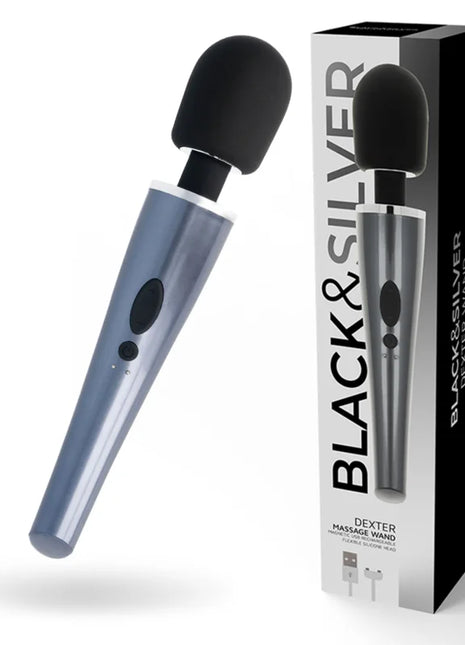BLACK&SILVER - DEXTER-MASSAGESTAB - Wand-Vibrator