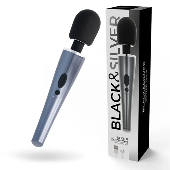 BLACK&SILVER - DEXTER-MASSAGESTAB - Wand-Vibrator
