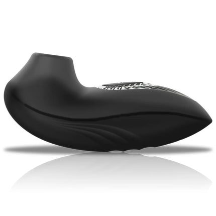 Schwarzer silikonvibrator black&silver drake deluxe mit geschwungener form und dezenter oberflächenstruktur