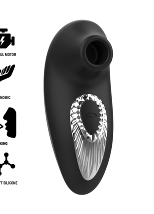 Schwarzes silikon sauggerät black&silver drake deluxe mit silberner diamantverzierung und ergonomischer form