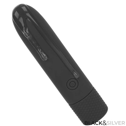 BLACK & SILVER - GERI USB WIEDERAUFLADBARER VIBRIERENDER BULLET 8 VIBRATIONEN SCHWARZ 10 X 2,2 CM - Vibrierende Kugeln