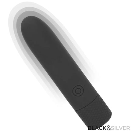 BLACK & SILVER - GERI USB WIEDERAUFLADBARER VIBRIERENDER BULLET 8 VIBRATIONEN SCHWARZ 10 X 2,2 CM - Vibrierende Kugeln