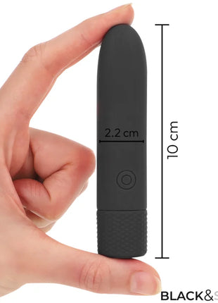 BLACK & SILVER - GERI USB WIEDERAUFLADBARER VIBRIERENDER BULLET 8 VIBRATIONEN SCHWARZ 10 X 2,2 CM - Vibrierende Kugeln