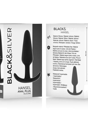 Black and silver hansel silikon-analplug by black&silver with sleek tapered design and curved base for secure placement