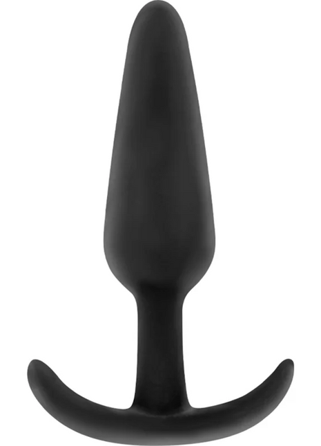 Black&s silver hansel silikon-analsplug mit kleinem griff und ergonomischem bogen aus schwarzem silikon