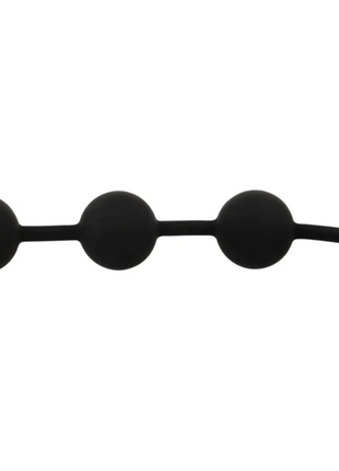 Schwarzer silikon analplug harry mit drei kugeln und gebogenem griff 14 cm von black&silver
