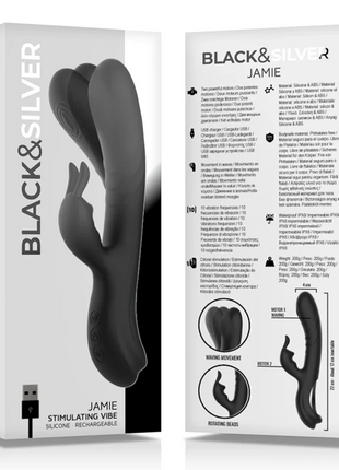 BLACK&SILVER - JAMIE SILIKON-KANINCHENSTIMULATOR - Rabbit-Vibratoren