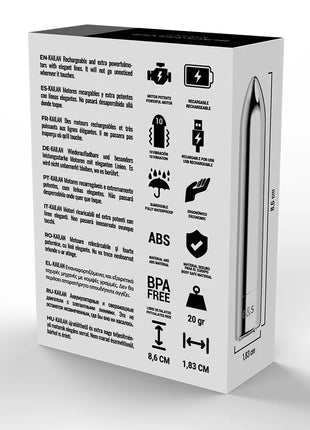 Silberner k-901 akku-vibrator mit glattem abs-körper und ergonomischer form aus der black&silver kailan 2 silber vibrierende magnetkugel serie