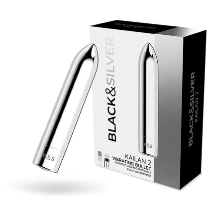 Silver metallic kailan 2 silber vibrierende magnetkugel mit schlankem zylindrischem design und magnetischem usb ladefeature