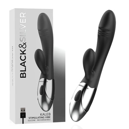 BLACK&SILVER - KALEB STIMULIERENDE VIBE - Rabbit-Vibrator