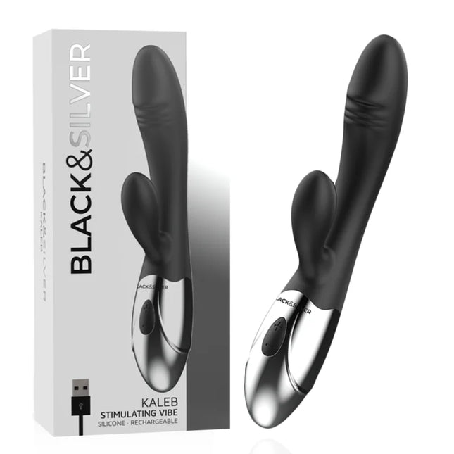 BLACK&SILVER - KALEB STIMULIERENDE VIBE - Rabbit-Vibrator