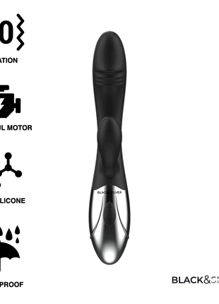 BLACK&SILVER - KALEB STIMULIERENDE VIBE - Rabbit-Vibrator