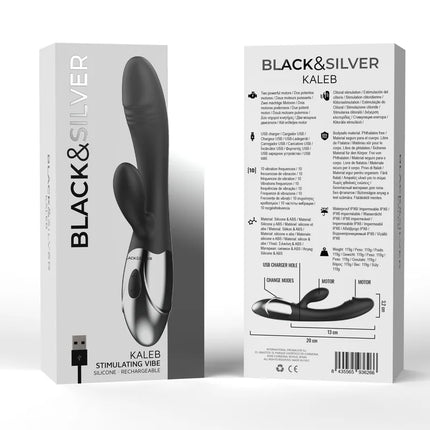 BLACK&SILVER - KALEB STIMULIERENDE VIBE - Rabbit-Vibrator