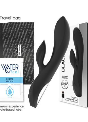 Schwarzer silikon wiederaufladbarer stimule vibrator mit berührungskontrolle und usb ladeanschluss von black&silver kaultz