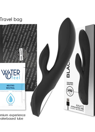 Schwarzer silikon wiederaufladbarer stimule vibrator mit berührungskontrolle und usb ladeanschluss von black&silver kaultz