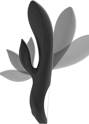 Schwarz silber kaultz touch control vibrator mit zentralem stiel und mehreren blattförmigen verlängerungen