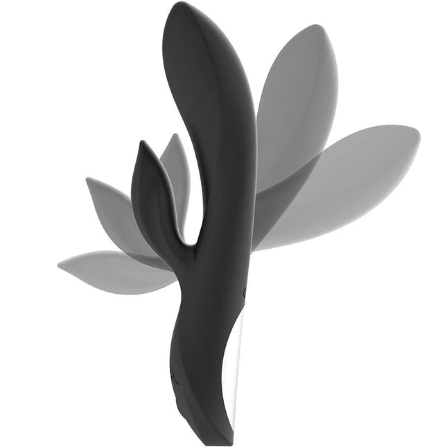 Schwarz silber kaultz touch control vibrator mit zentralem stiel und mehreren blattförmigen verlängerungen