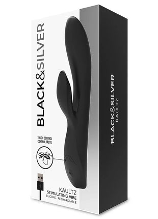Schwarzer silikon aufladbarer stimulierender vibrator von black & silver modell kaultz mit touch control